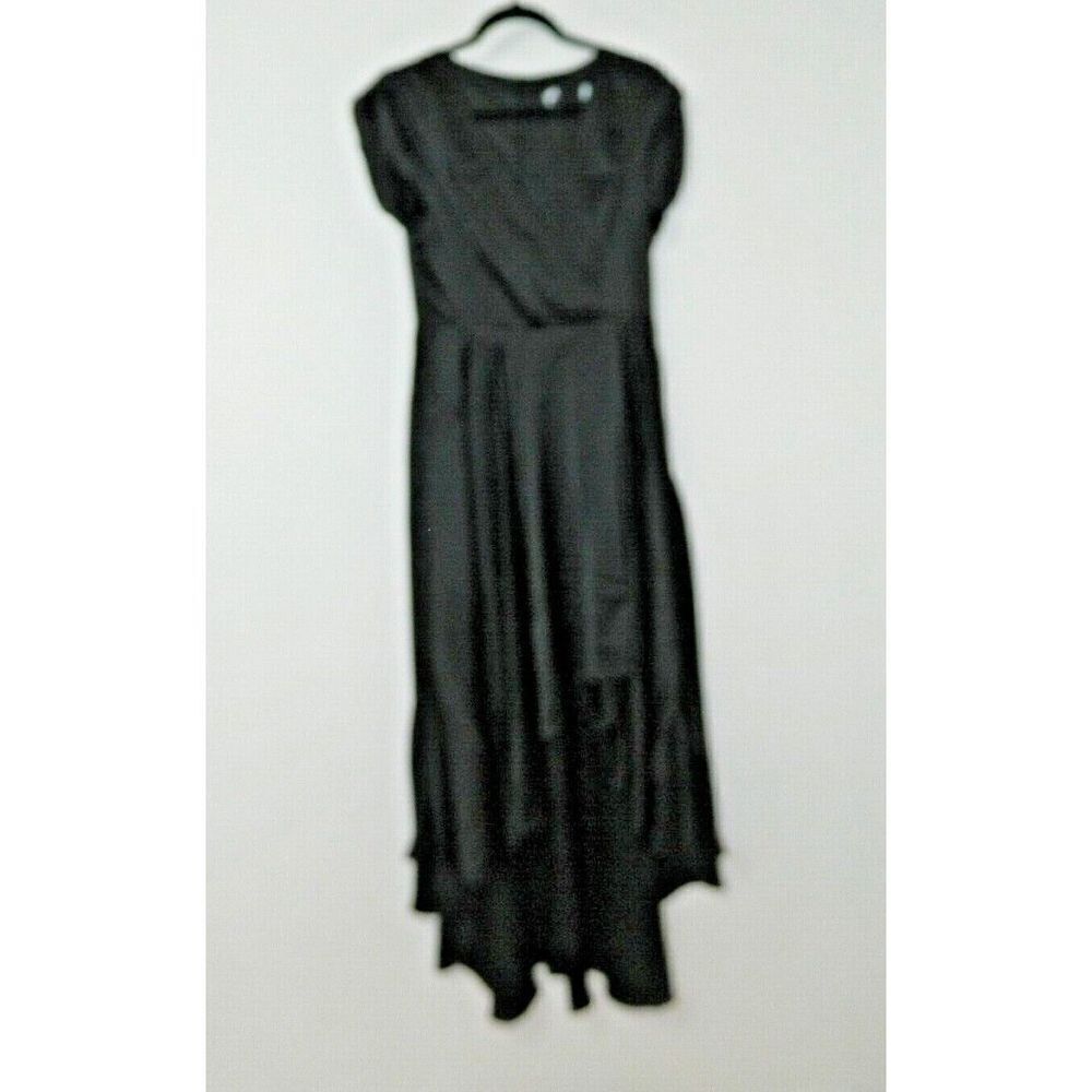 LuLu's Dress Black Faux Fallen For You Satin‎ High Low Dress Size Medium
